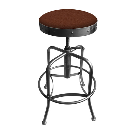 HOLLAND BAR STOOL CO Adjustable Stool, Clear Coat Finish, Rein Adobe Seat 910CL023